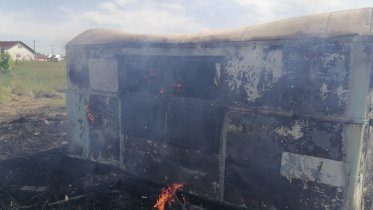 Фото: В Череповецком районе сгорел строительный вагончик