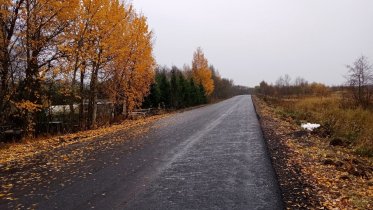 Фото: В селе Мяксне Череповецкого района асфальтируют дорогу