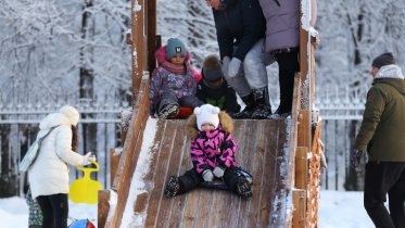 Фото: В Череповце горки на площадях не собираются убирать до конца зимы