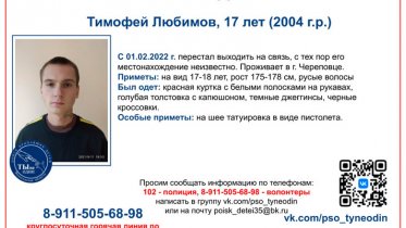 Фото: 17-летнего парня ищут в Череповце