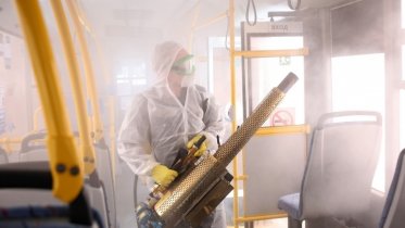 Фото: В автоколонне Череповца ввели круглосуточную дезинфекцию пассажирского транспорта