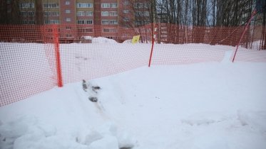 Фото: Стихийную горку за Ледовым дворцом оградили