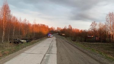 Фото: Машина улетела в кювет под Череповцом