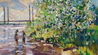 Фото: Череповецкие художники написали 30 картин с Архангельским мостом