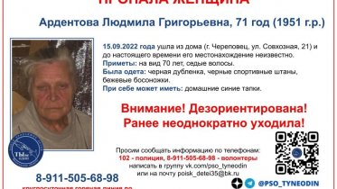 Фото: Дезориентированная пенсионерка пропала в Череповце