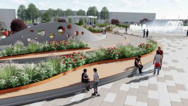 Фото: На площади Химиков могут появиться деревья, перголы и фонтан