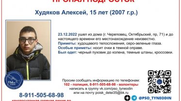 Фото: 15-летнего подростка разыскивают в Череповце