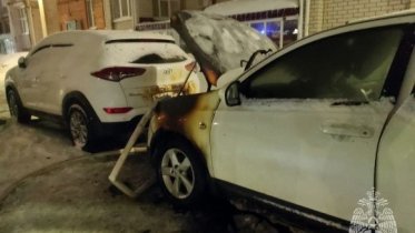 Фото: В Череповце ночью горела иномарка