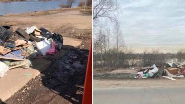 Фото: Берег Ягорбы около дачных причалов обрастает мусором