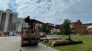 Фото: Бревна для фестиваля деревянных скульптур доставлены в Череповец