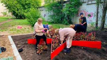 Фото: Сквер на Краснодонцев пополнился новой клумбой