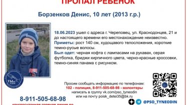 Фото: С 18 июня не могут найти 10-летнего череповчанина
