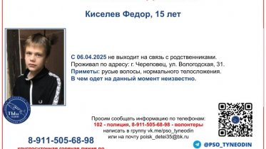 Фото: 15-летний подросток пропал в Череповце