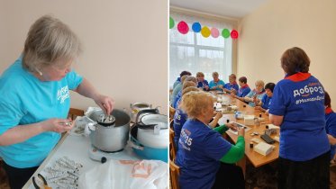 Фото: «Серебряные» волонтеры Вологодчины дарят тепло защитникам Отечества и их семьям